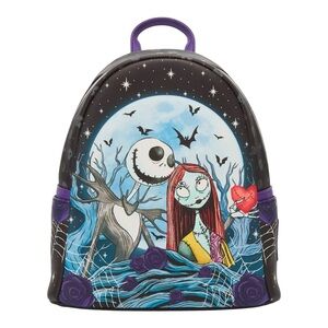Loungefly The Nightmare Before Christmas Jack&Sally Moon Mini Backpack